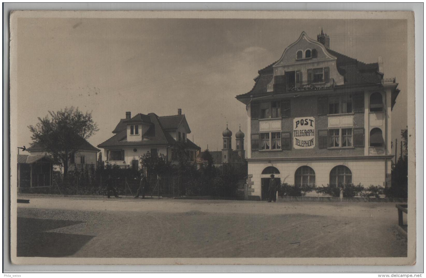 Lachen Schwyz - Post Telegraph Telephon Mit KIrche - Animee - Photo: J. Gaberell No. 4255 - Lachen