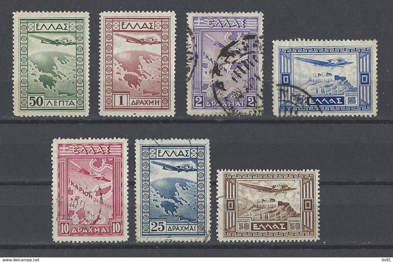 GRECE. YT PA 15/21 Neuf */Obl Avions Et Sujets Divers 1933 - Nuevos