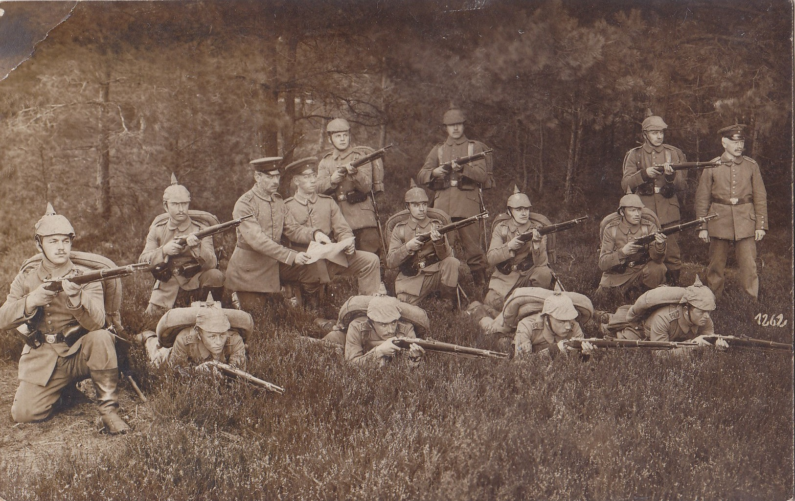 Foto Munsterlager Osnabrück Pickelhaube Gewehr  Feldgrau IR92 Braunschweig  Deutscher Soldat 1.Weltkrieg - Krieg, Militär