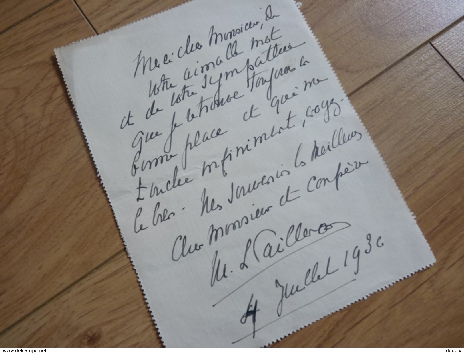 Marie Louise PAILLERON (1872-1951) Historiographe. Fille EDOUARD. [ Jacques Bourget ] AUTOGRAPHE - Autres & Non Classés