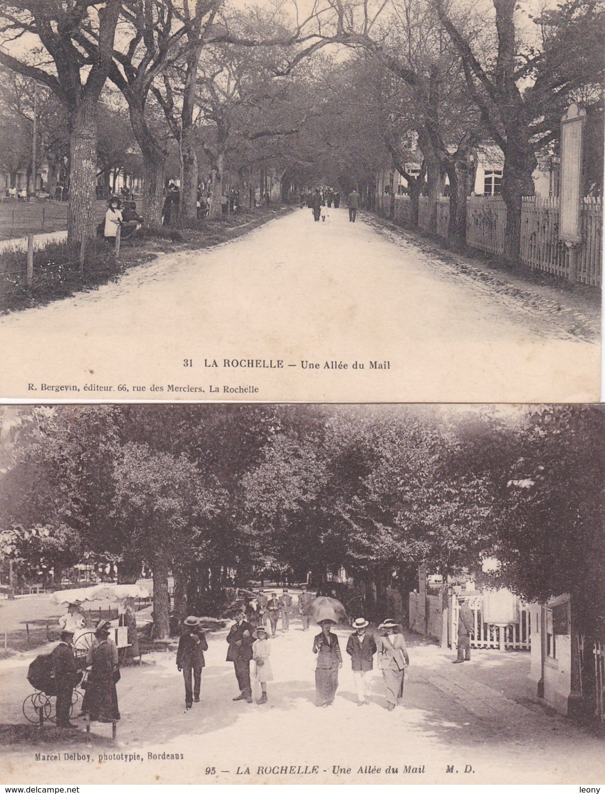 2 CPA   De LA ROCHELLE  (17) -  UNE  ALLEE  Du MAIL - ANIMATIONS - N° 31 - 95 - La Rochelle