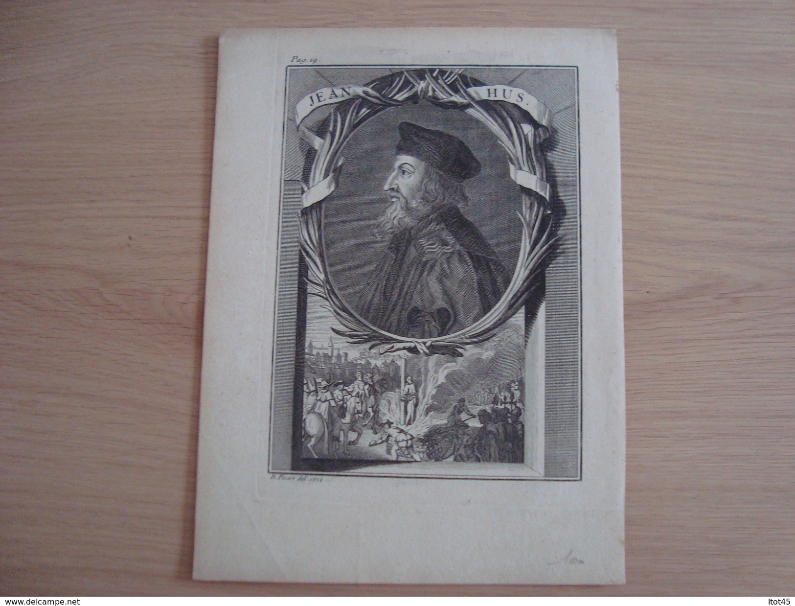 Lithographie JEAN HUS. - Historia