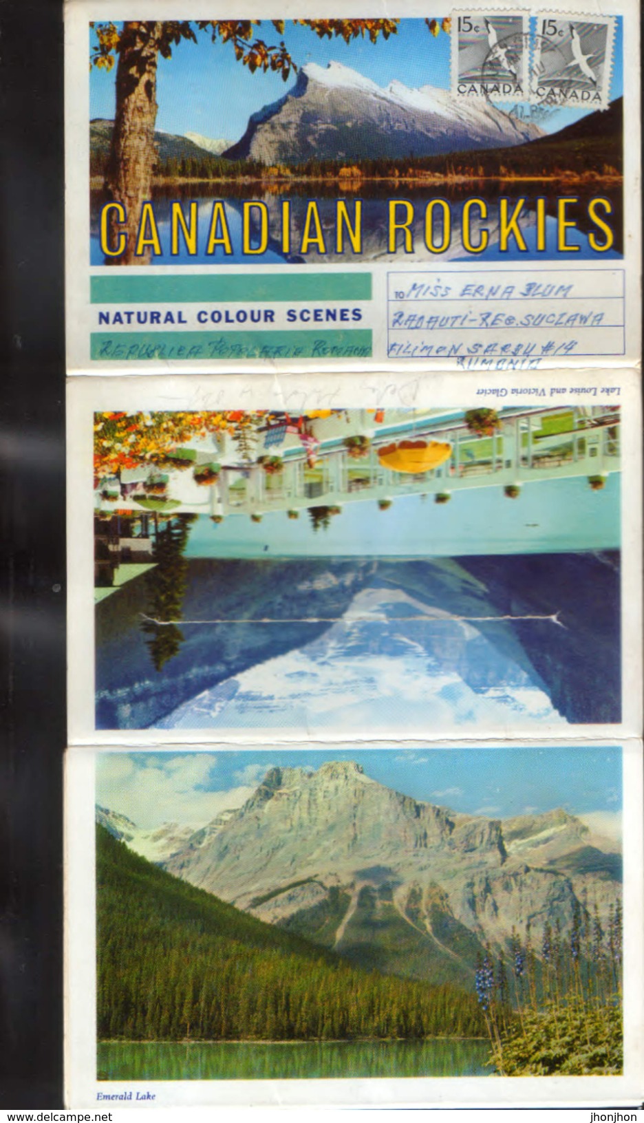 Canada  - 14 Postcards "leporello" Circulated 1963 - Canadian Rockies - Multipleviews - 8/scans - Cartes Modernes