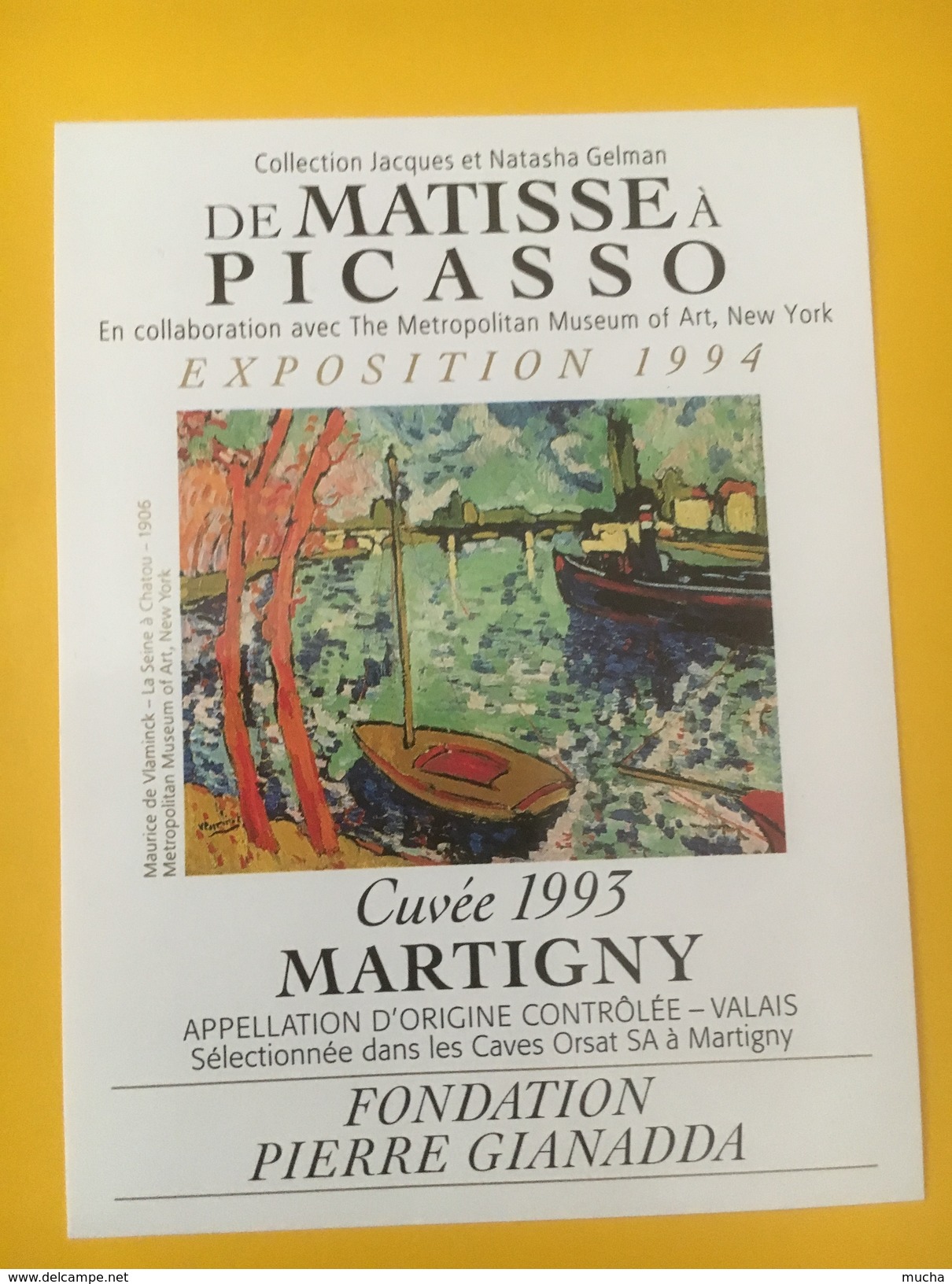 4111 -  Fondation Pierre Gianadda Exposition De Matisse à Picasso 1994 Valais Suisse 2 étiquettes - Art