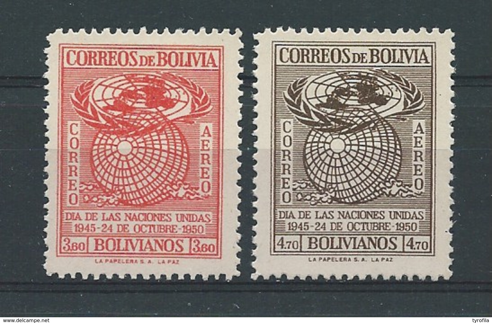 Bolivië      Y /T   Luchtpost   115 / 116        (X)      Polakker - Bolivia