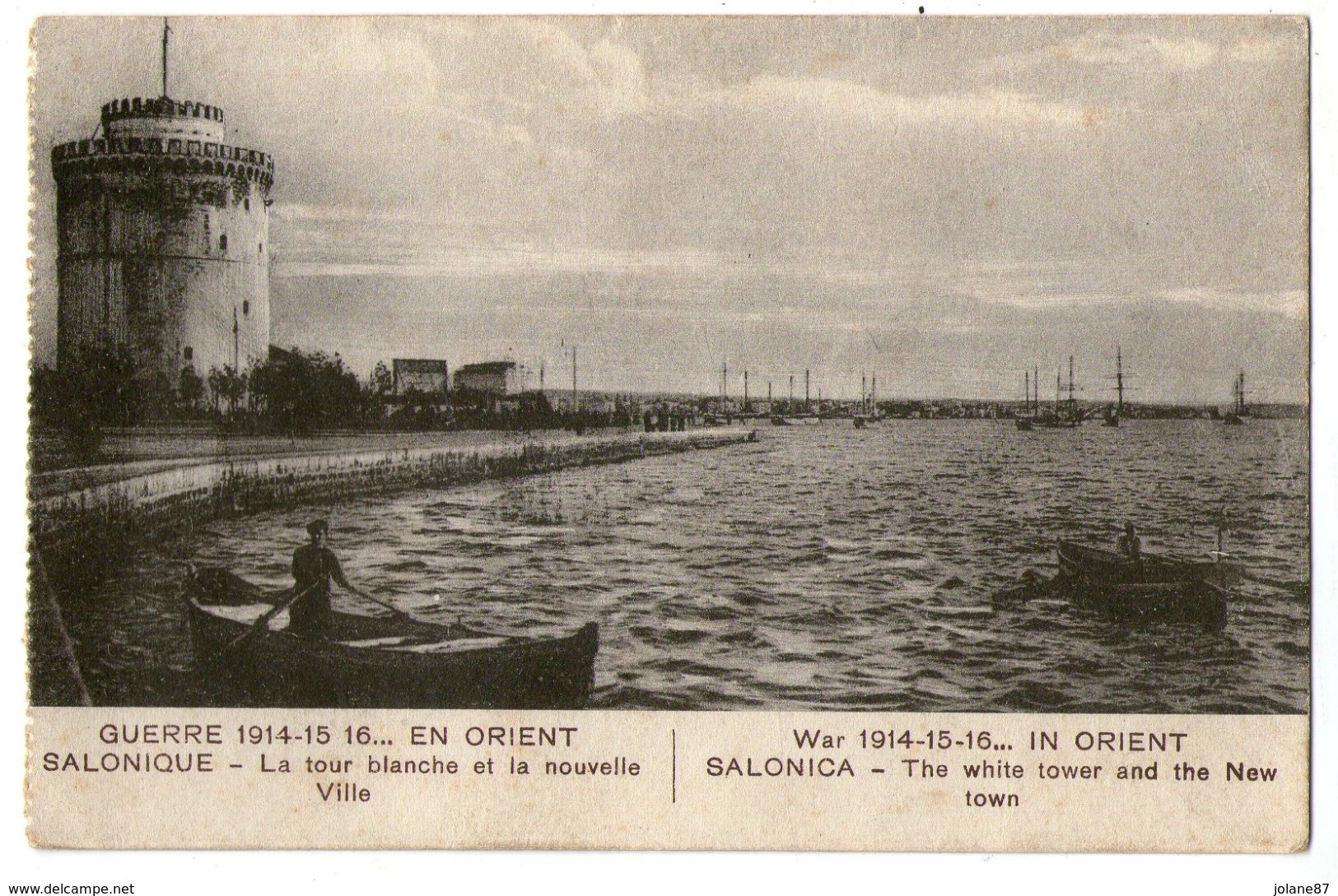 CPA   GUERRE 1914 15 16 EN ORIENT     SALONIQUE    TOUR BLANCHE ET NOUVELLE VILLE - Guerre 1914-18