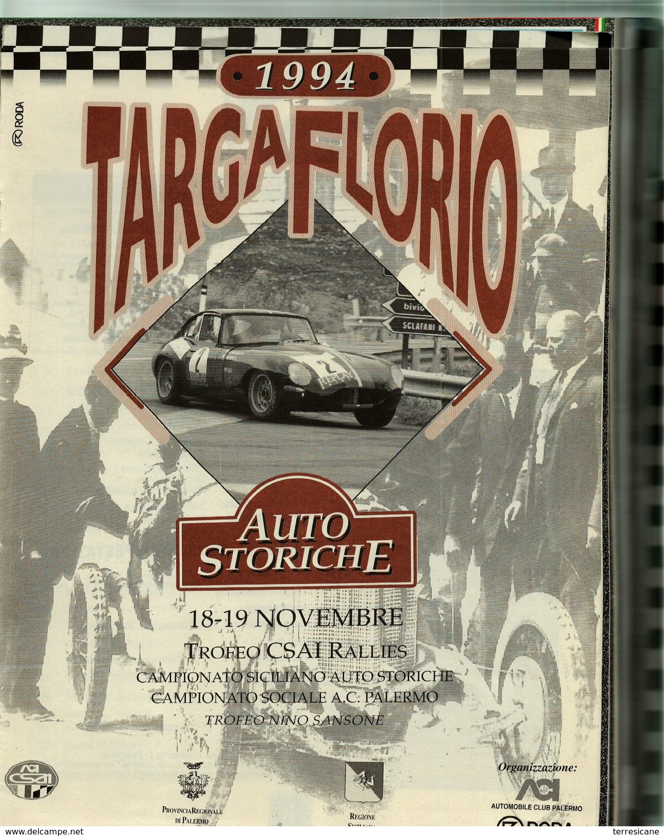 TARGA FLORIO 1994 AUTO STORICHE TROFEO CSAI PROGRAMMA ISCRITTI PS ALBO D'ORO RR - Autosport - F1