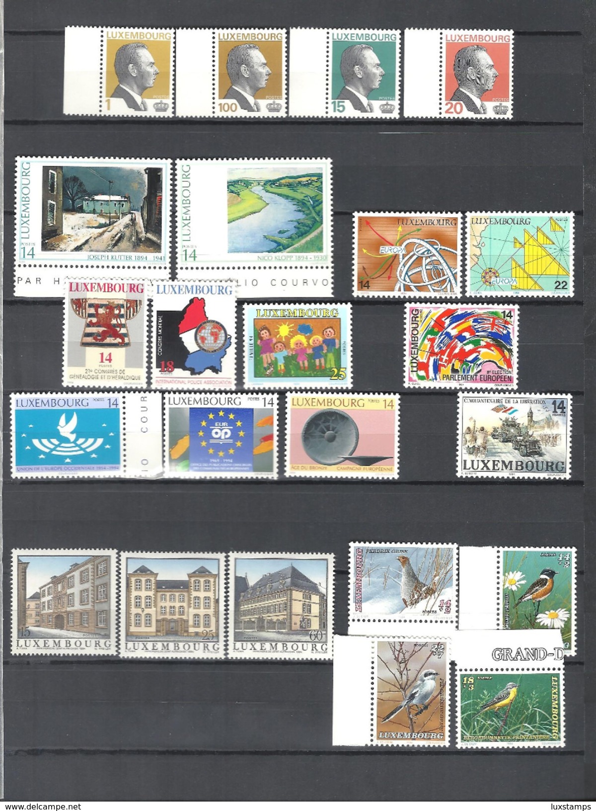 Luxembourg 1994 Année Complete/Jahr Komplett MNH **; Certains Avec Bord / Rand; Mi 1334-1356 - Neufs