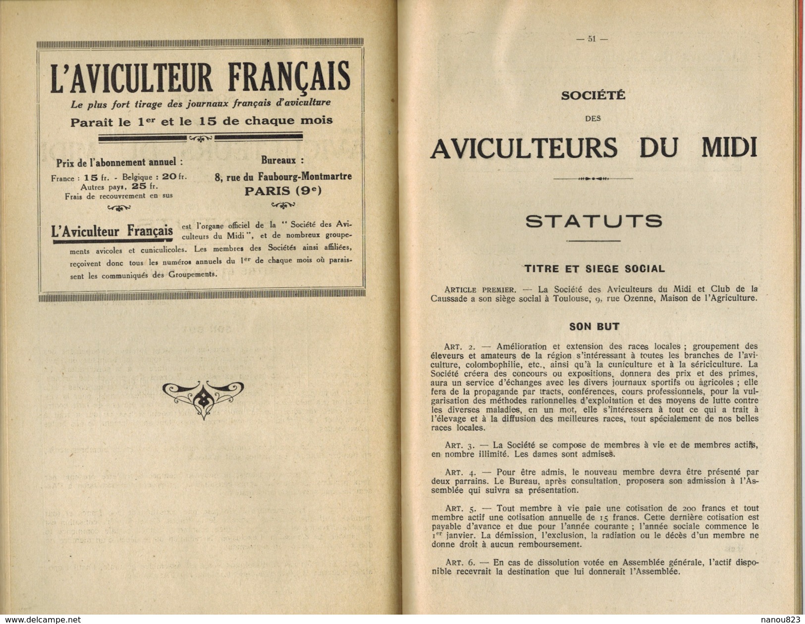 1929 FOIRE De TOULOUSE Exposition Internationale d'Aviculture Midi Oie Caussade Le Lude Volailles Pigeons Canards Lapins