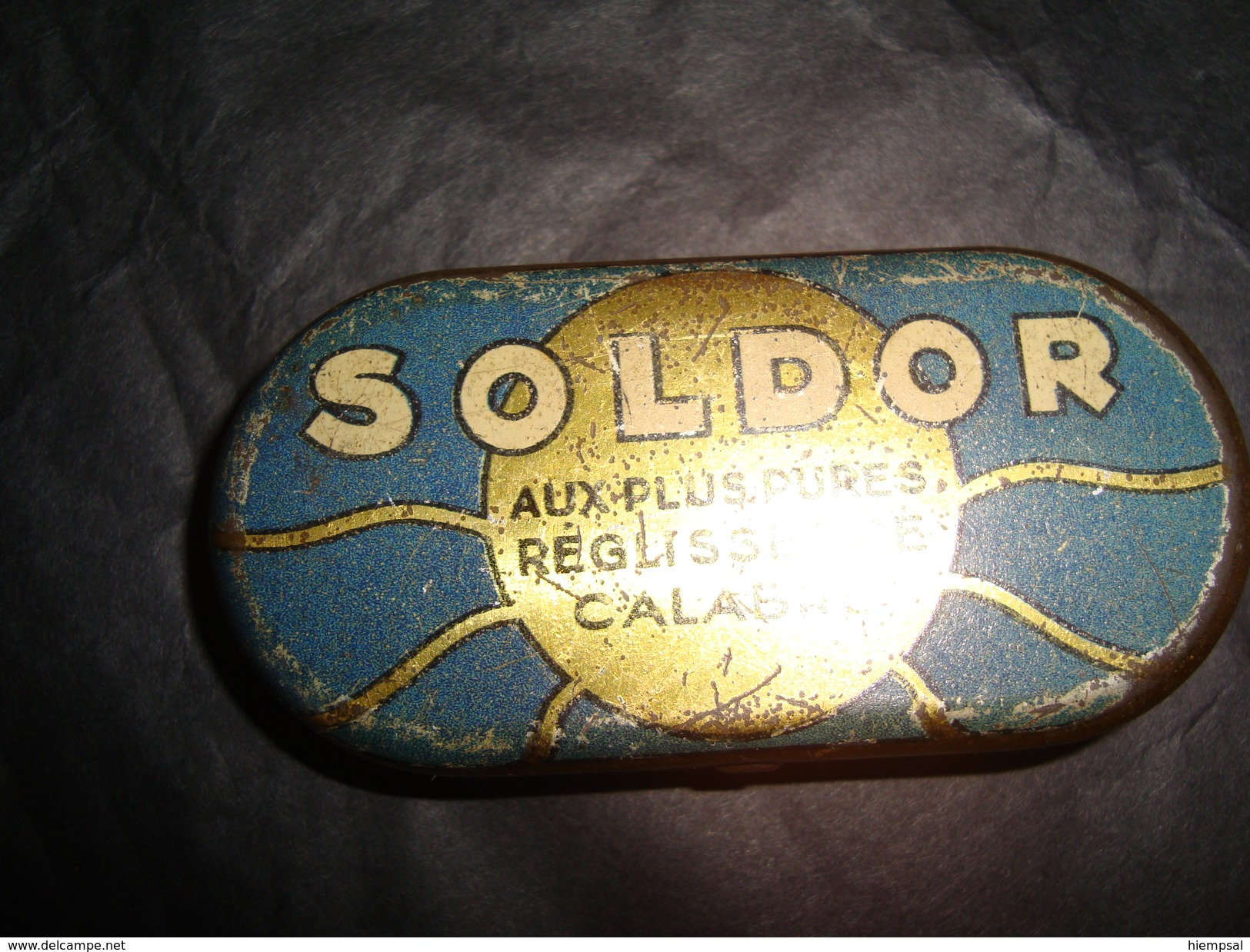 ANCIENNE BOITE  EN TOLE    SOLDOR  POUR.((  REGLISSES DE CALABRE )) - Encriers