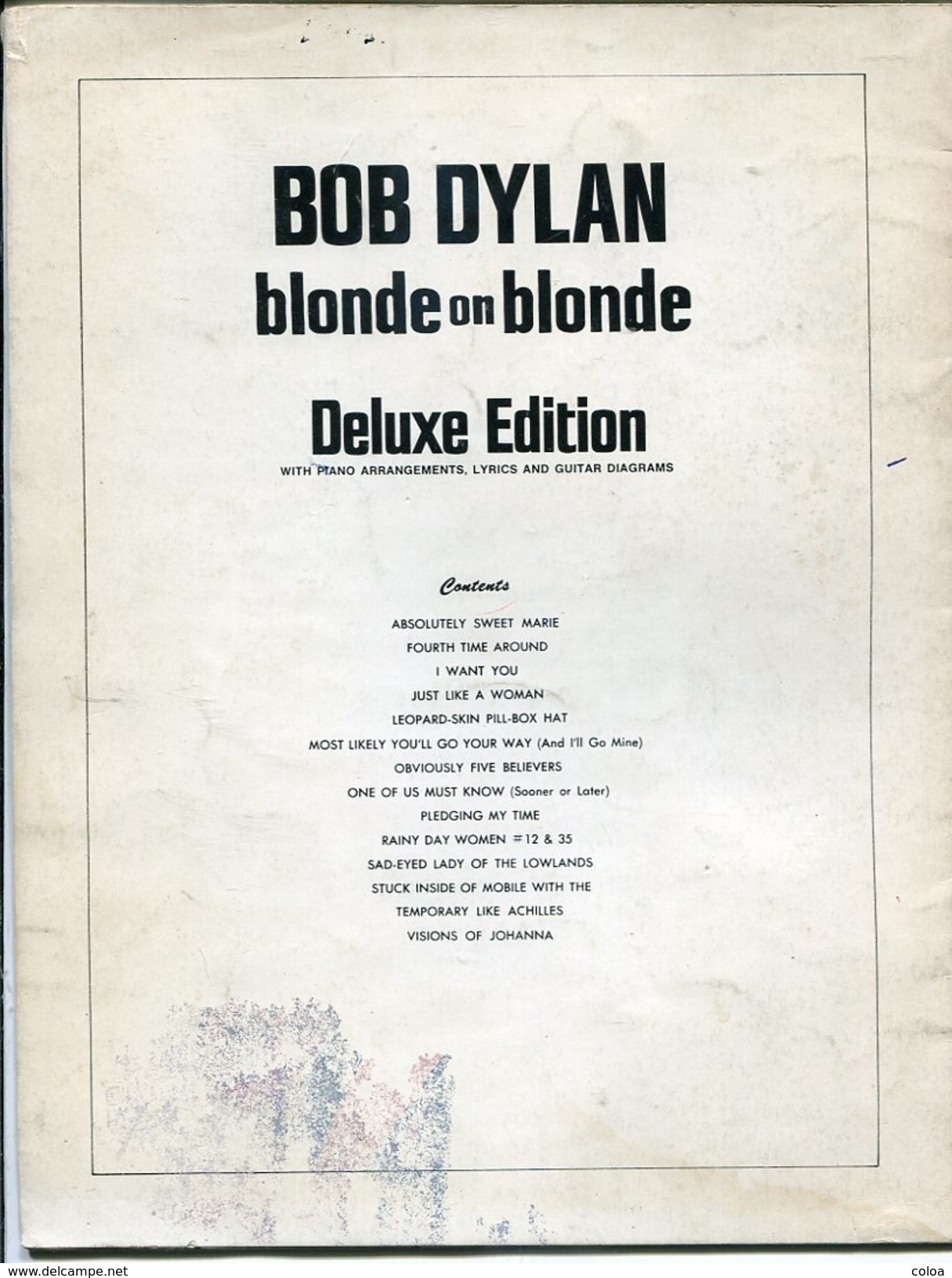 Partitions A Folio Of Bob Dylan Songs 1968 - Chant Soliste