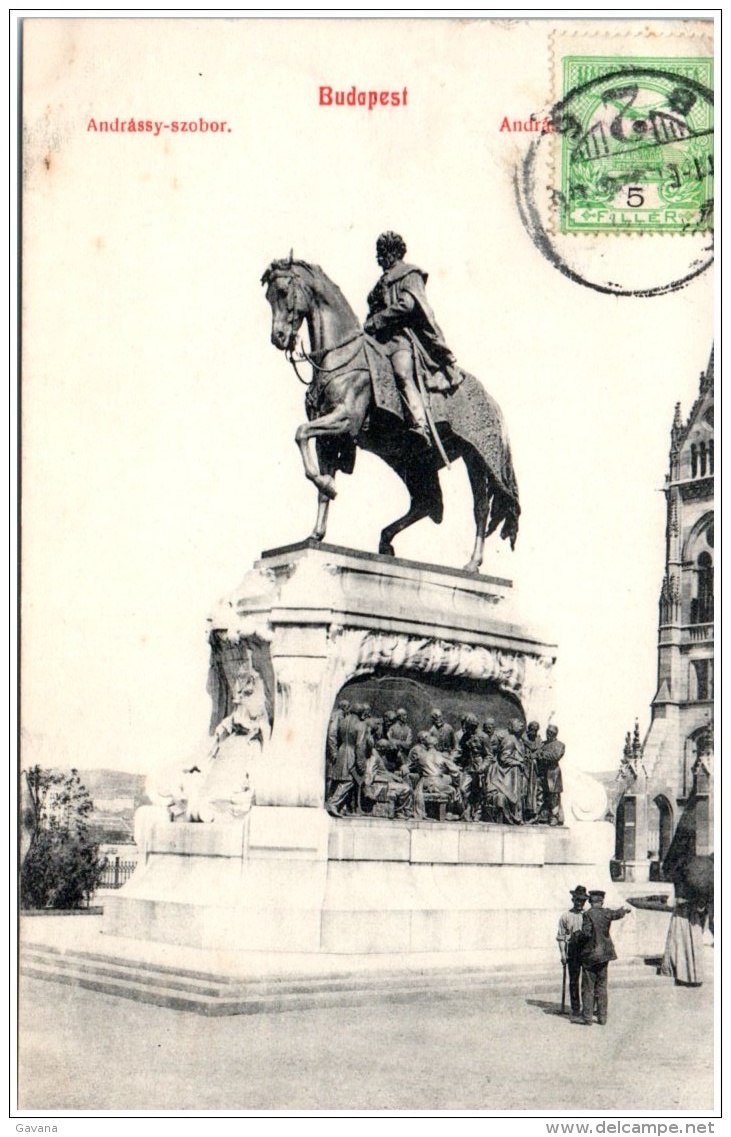 HONGRIE  - BUDAPEST - Andrassy-szobor  (Recto/Verso) - Hungary