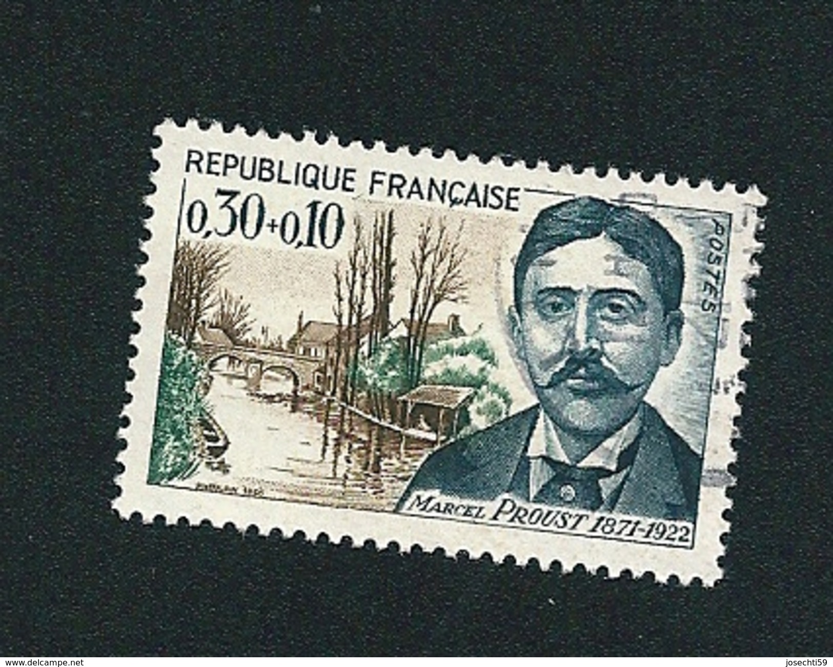 N° 1472 Marcel Proust 1871-1922   France Timbre Oblitéré 1965 - Usati