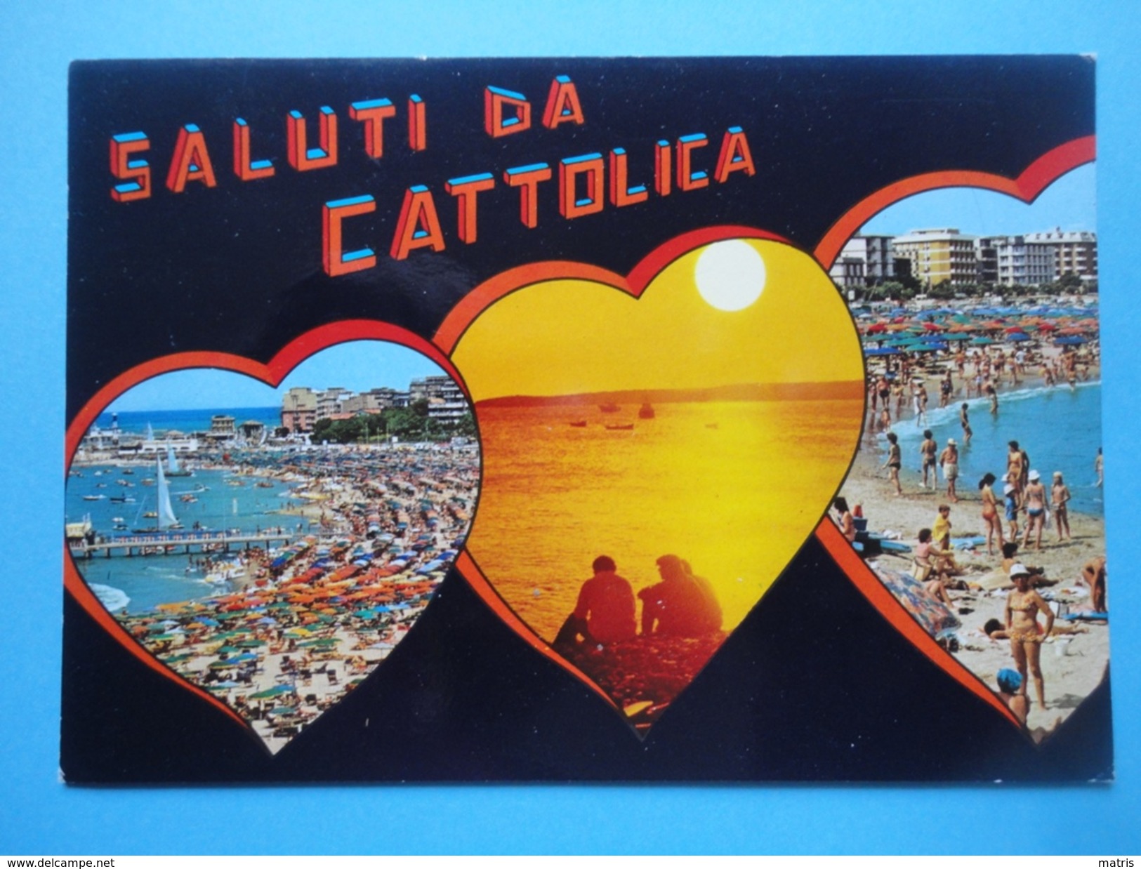 Saluti Da Cattolica - Rimini - Sagome Cuori - Vedutine - Tramonto, Spiagge E Alberghi - Rimini