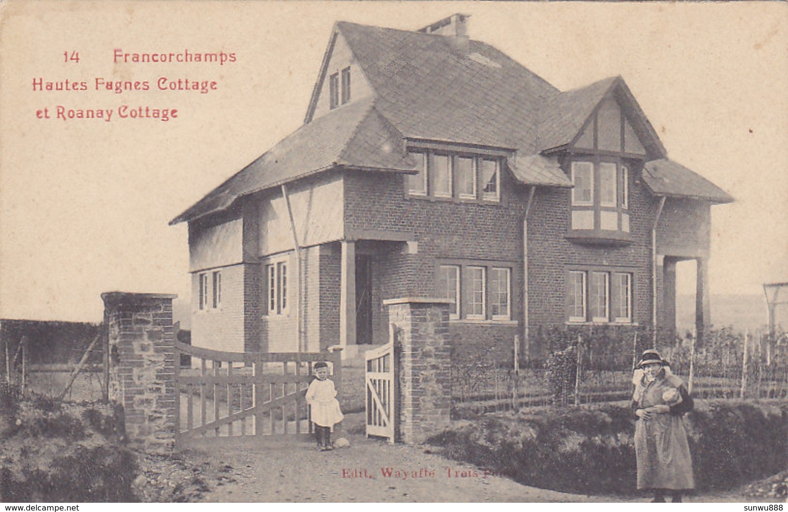 Francorchamps - Hautes Fagnes Cottage Et Roanay Cottage (animée, Edit. Wayaffe, 1909) - Spa