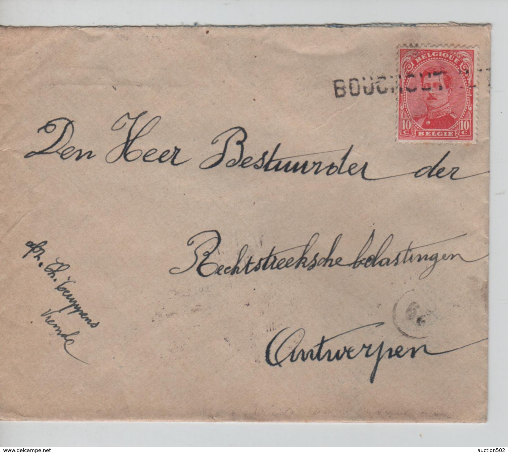 TP 138 S/L.de Fortune Griffe Bouchout V.Antwerpen C.d'arrivée 24/2/1919 PR4597 - Fortune Cancels (1919)