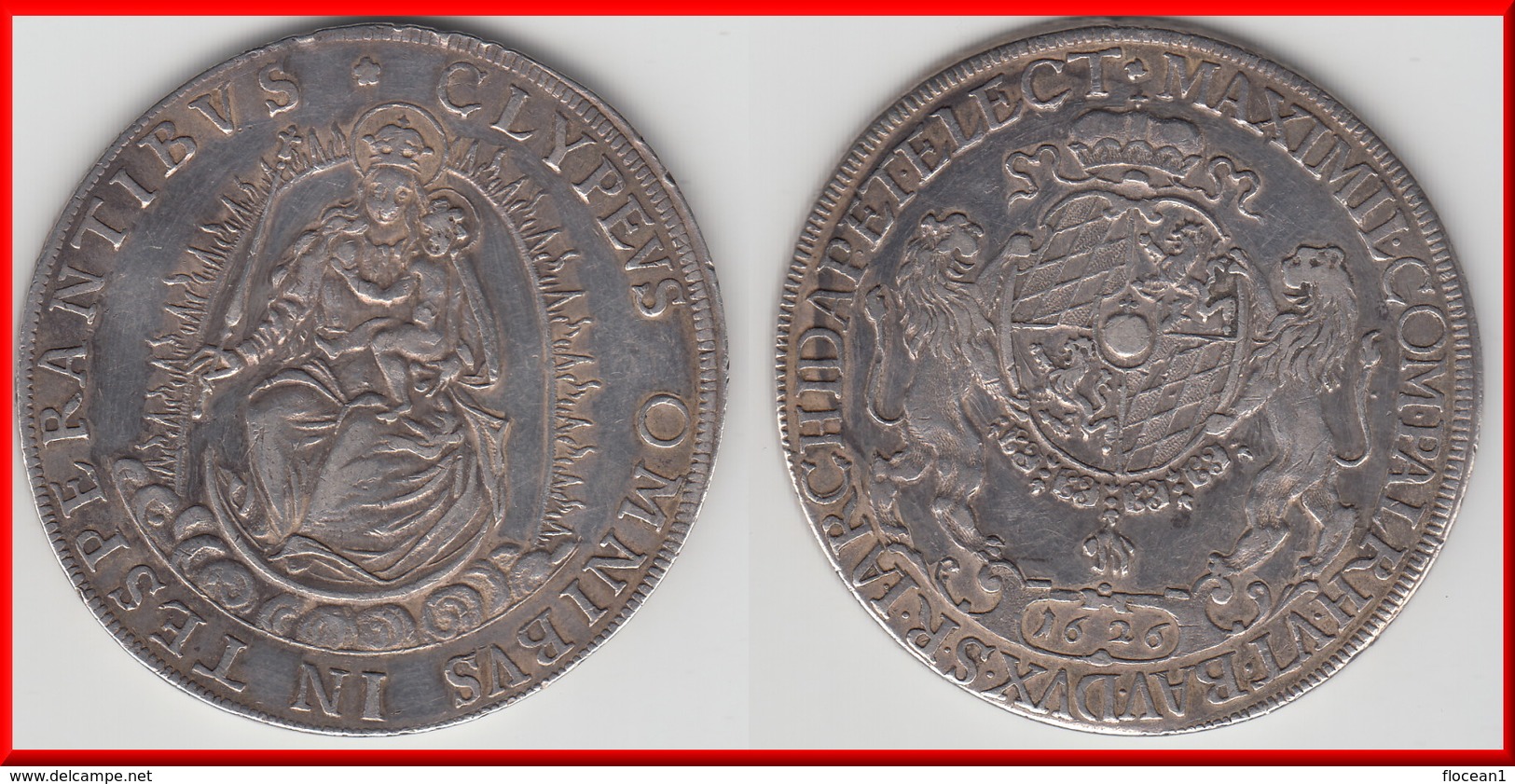 **** BAVIERE - BAVARIA - ALLEMAGNE - GERMANY - 1 THALER 1626 MADONE - ARGENT - SILVER **** EN ACHAT IMMEDIAT !!! - Taler Et Doppeltaler