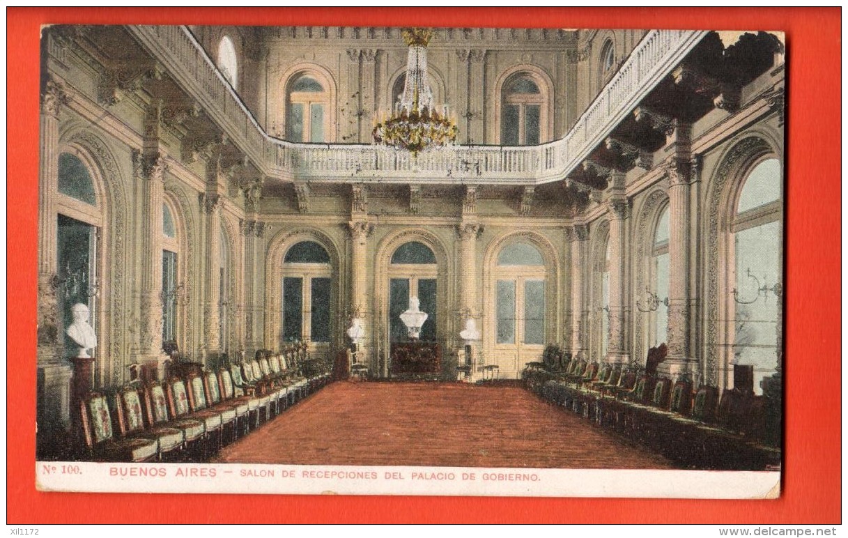 IBV-17  Buenos Aires Salon Del Palacio De Gobierno. Used In 1909 To France - Argentine