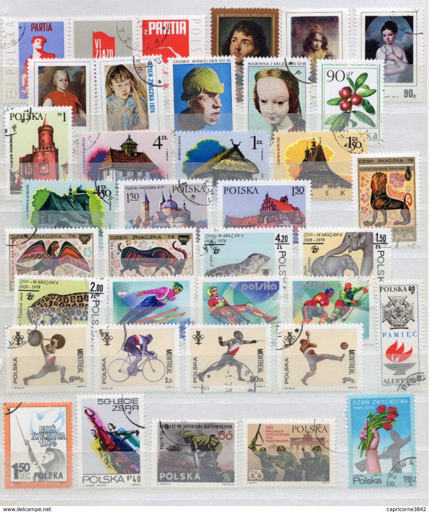 Pologne - 36 Timbres Variés Années 1965 à 1977 - Gebruikt