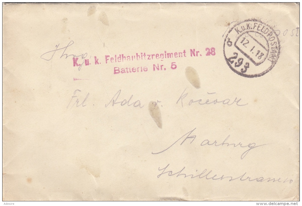 Brief Des K.K. Feldhaubitzregiment Nr.28, Brief Ohne Inhalt - Briefe U. Dokumente