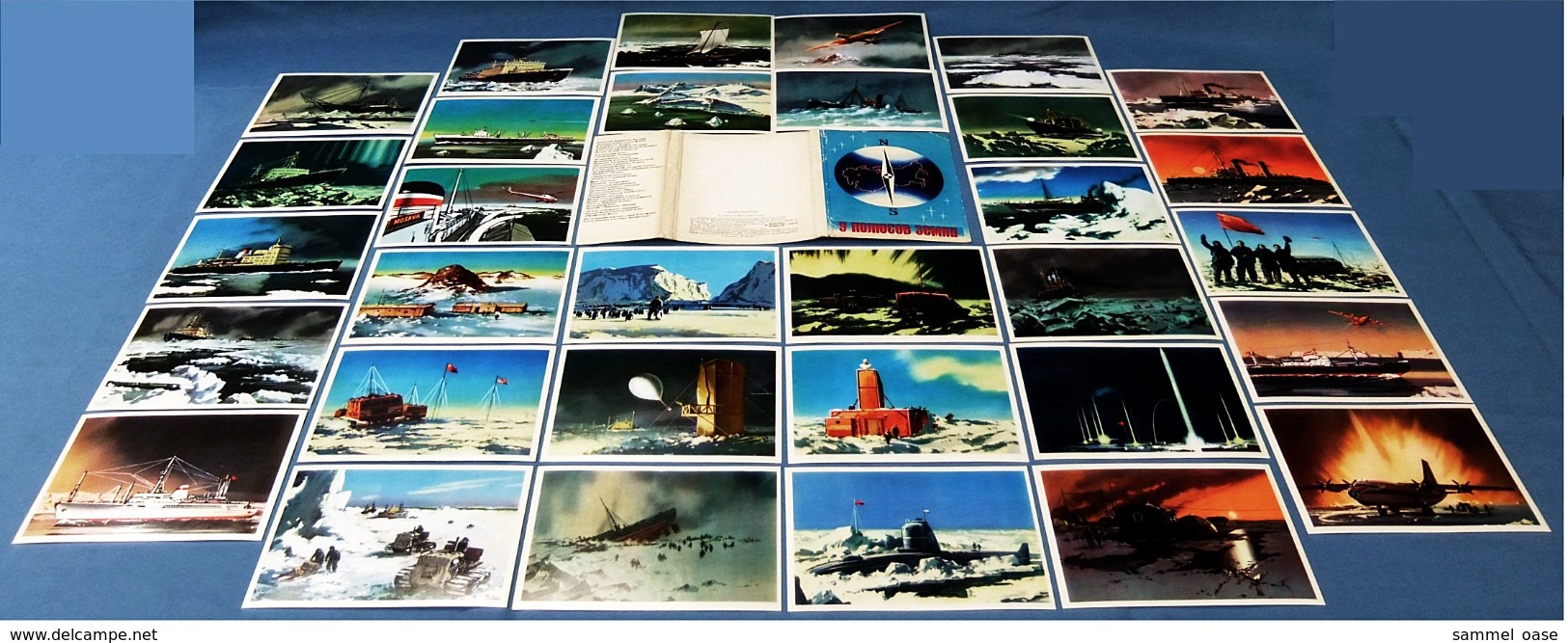 30 Russische Bilder-Karten Von Der Arktis / Antarktis  -  Mit Schiffen, Flugzeugen  -  Von 1976 - Sonstige & Ohne Zuordnung