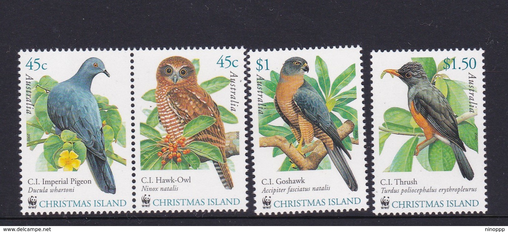 Christmas Island SG 507-510 Birds WWF Mint Never Hinged Set - Christmas Island