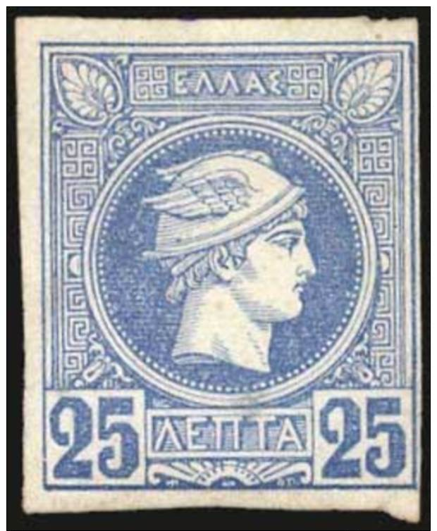 * 25l. Light Blue With Medals Background Horizontally Laid, One Narrow Margin, M. (Hellas 66b). - Other & Unclassified