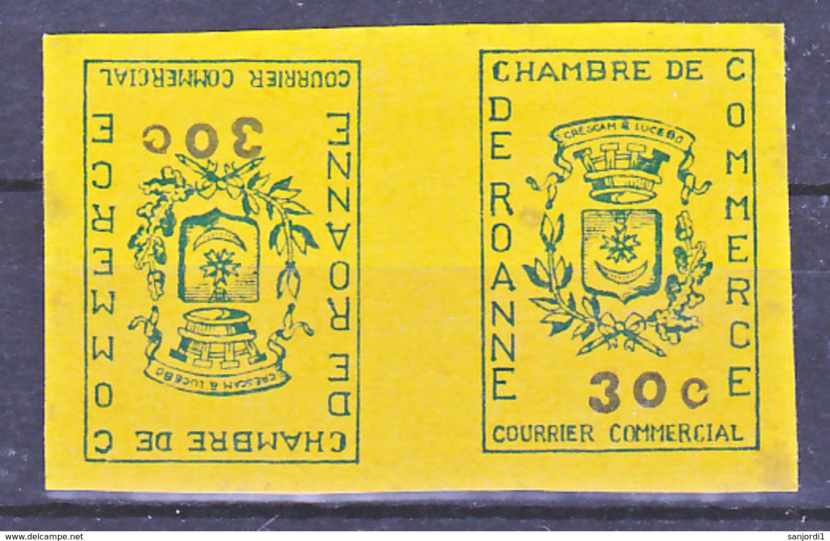 France 14 (Maury) Timbre De Grève De Roanne Paire Tête Bêche Non Dentelé Neuf**  TB MNH Sin Charnela Cote 225 - Other & Unclassified