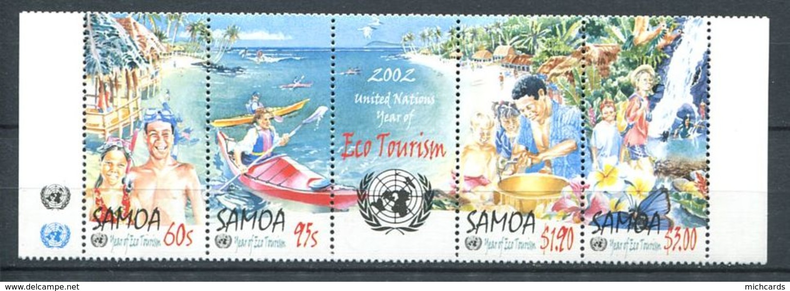 197 SAMOA 2002 - Yvert 919/22 Se Tenant - Paysage Canoe Vacances - Neuf ** (MNH) Sans Trace De Charniere - Samoa