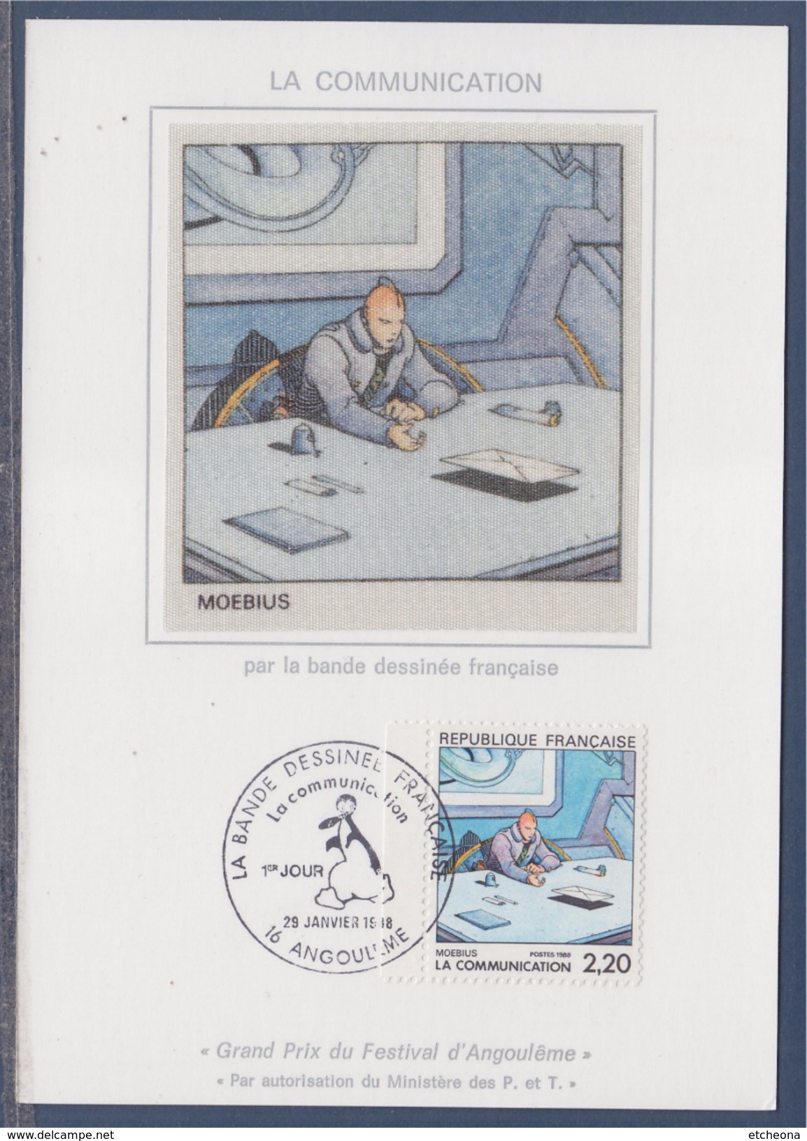 = La Communication La Bande Dessinée Française Carte Postale 16 Angoulême 29.1.88 N°2507 Oeuvre De Moebius - 1980-1989