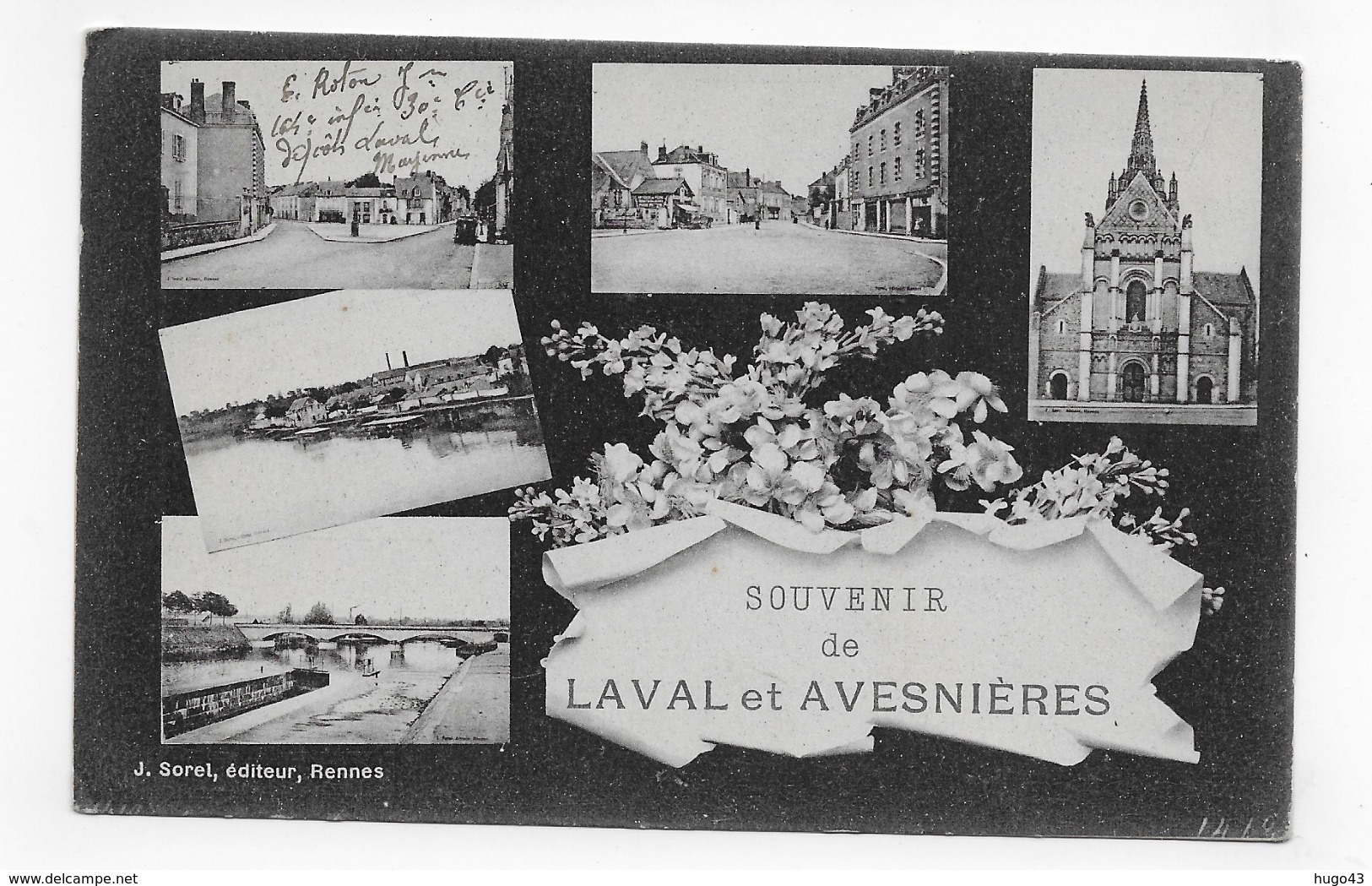 (RECTO / VERSO) SOUVENIR DE LAVAL ET AVESNIERES - MULTIVUES - CPA VOYAGEE - Laval