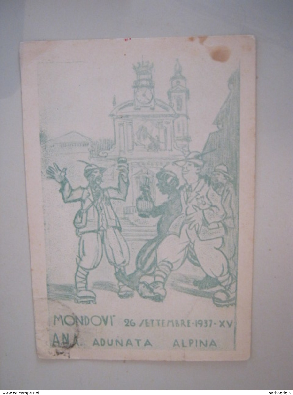 CARTOLINA MONDOVI' 26 SETT. 1937, ADUNATA ALPINA - Altri & Non Classificati