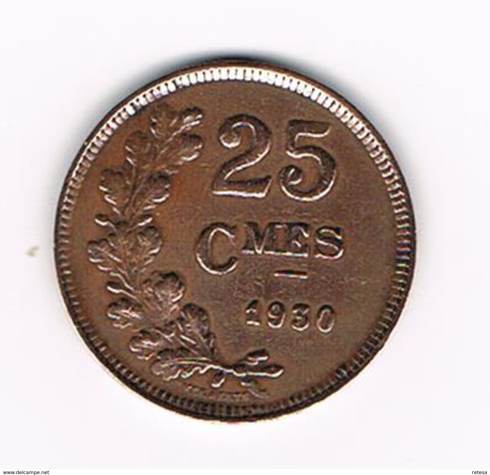 ) LUXEMBOURG 25 CENTIMES 1930 - Luxembourg