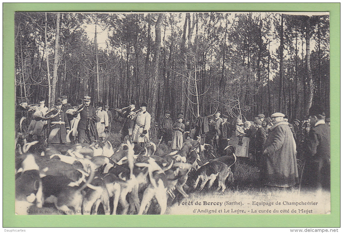 Forêt De BERCEY : Equipage De Champchevrier, La Curée Du Côté De Mayet.  2 Scans. Edition Chevrier - Autres & Non Classés