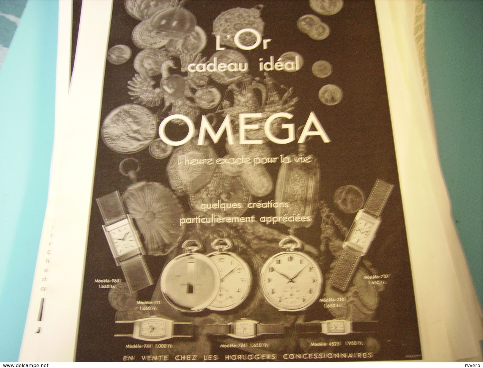 ANCIENNE PUBLICITE MONTRE OMEGA L OR CADEAU IDEAL 1933 - Autres & Non Classés