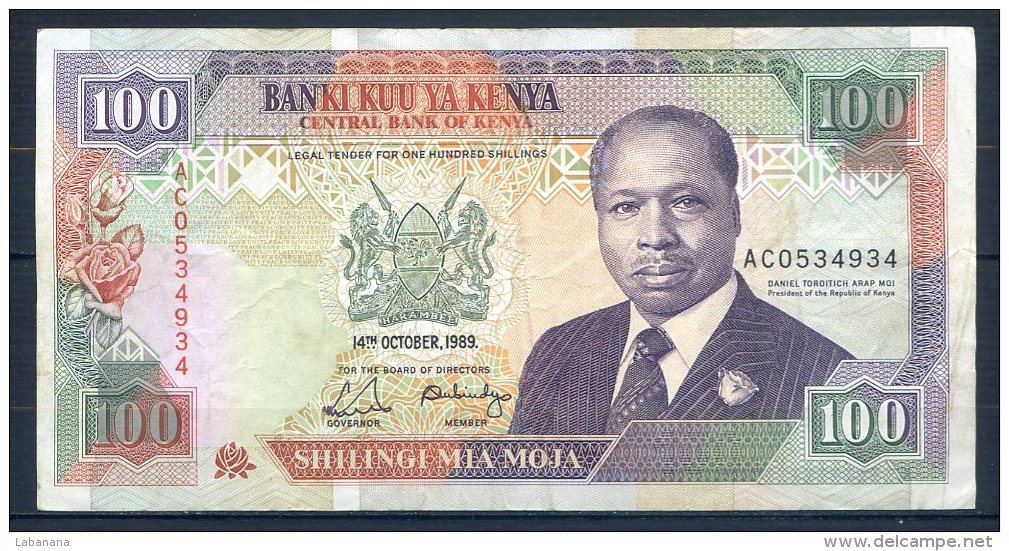 486-Kenya Billet De 100 Shillings 1989 AC053 - Kenya