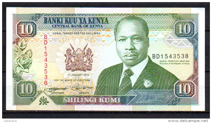 486-Kenya Billet De 10 Shillings 1994 BD154 - Kenya