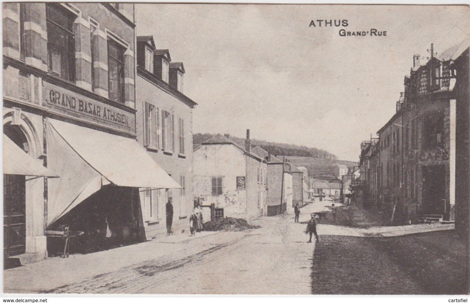 ATHUS-GRAND'RUE-GRAND BAZAR ATHUSIEN ENVOYEE-1908-VOYEZ 2 SCANS-RARE-TOP ! ! ! - Aubange