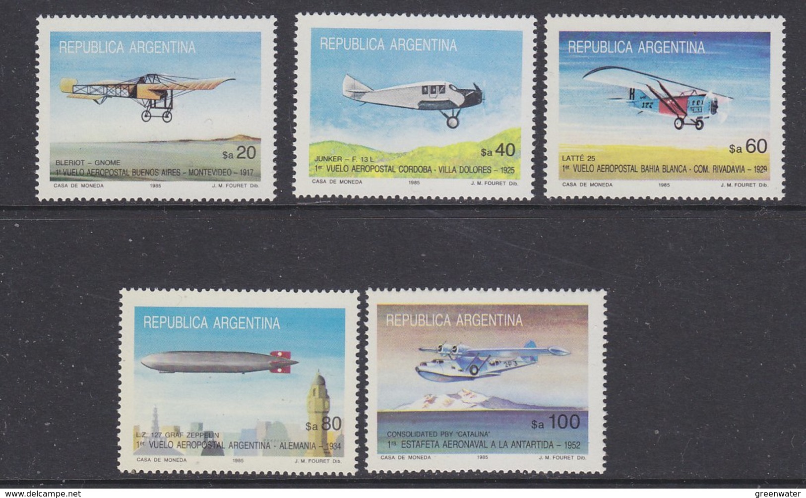 Argentina 1985 Airplanes 5v ** Mnh (35599E) - Ongebruikt