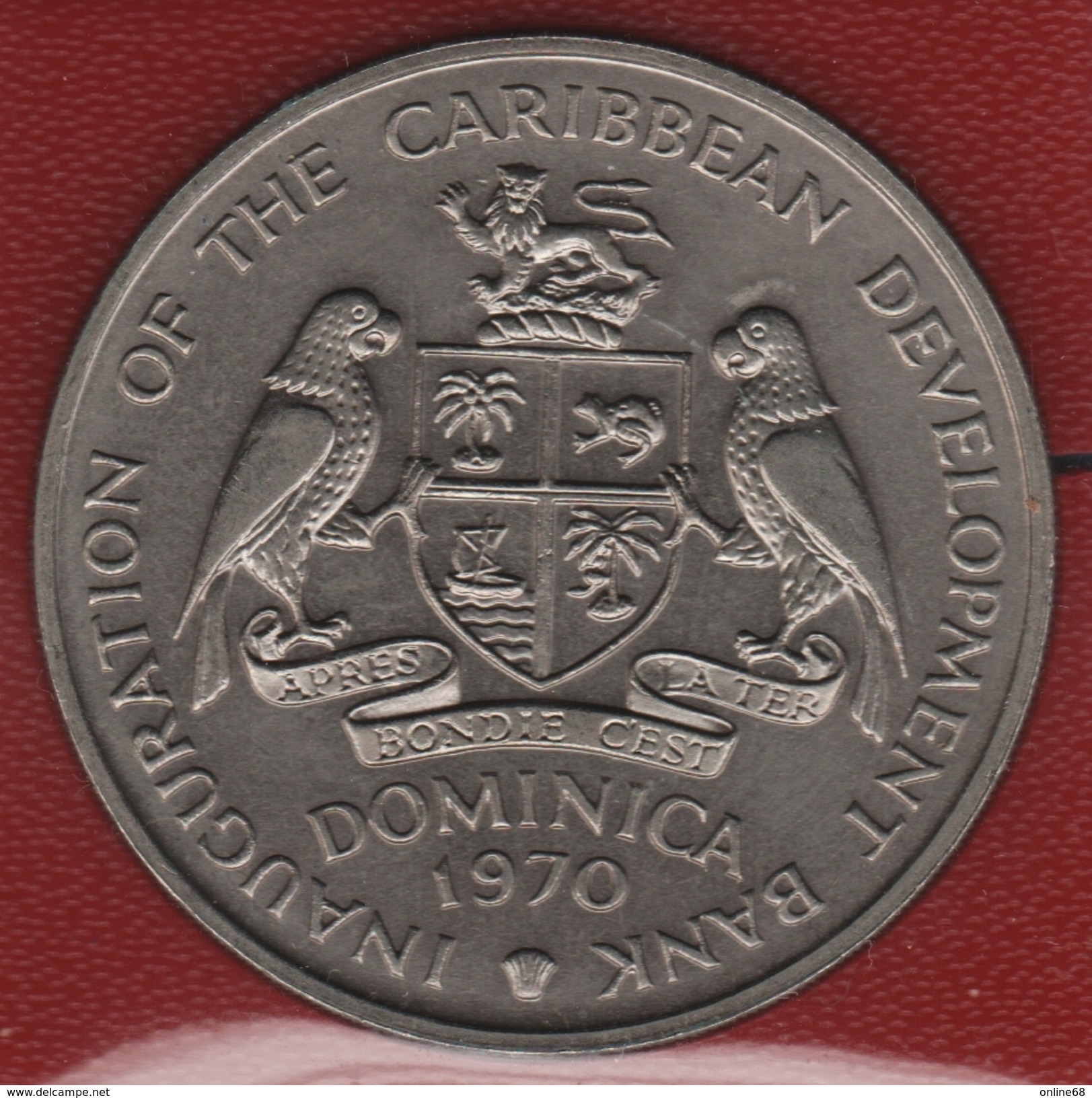 DOMINICA 4 DOLLARS 1970 FAO INAUGURATION OF THE CARIBBEAN DEVELOPEMENT BANK KM# 11 - Territoires Des Caraïbes Orientales