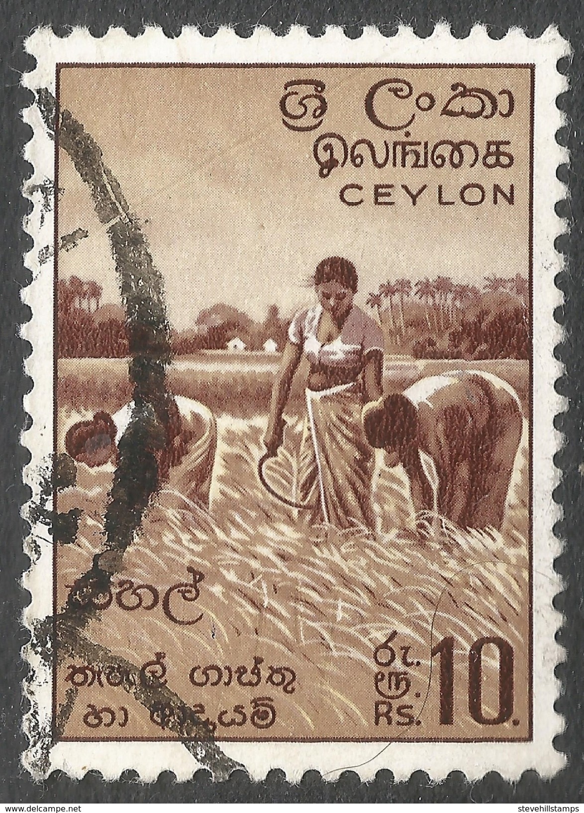 Ceylon. 1958-62 Definitives. Redrawn Inscriptions, 10r Used. SG 465 - Sri Lanka (Ceylon) (1948-...)