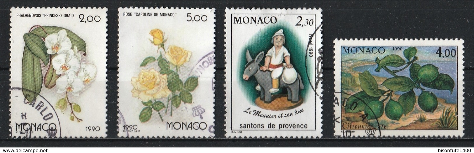 Monaco 1990 : Timbres Yvert & Tellier N° 1710 - 1714 - 1743 Et 1750. - Usados