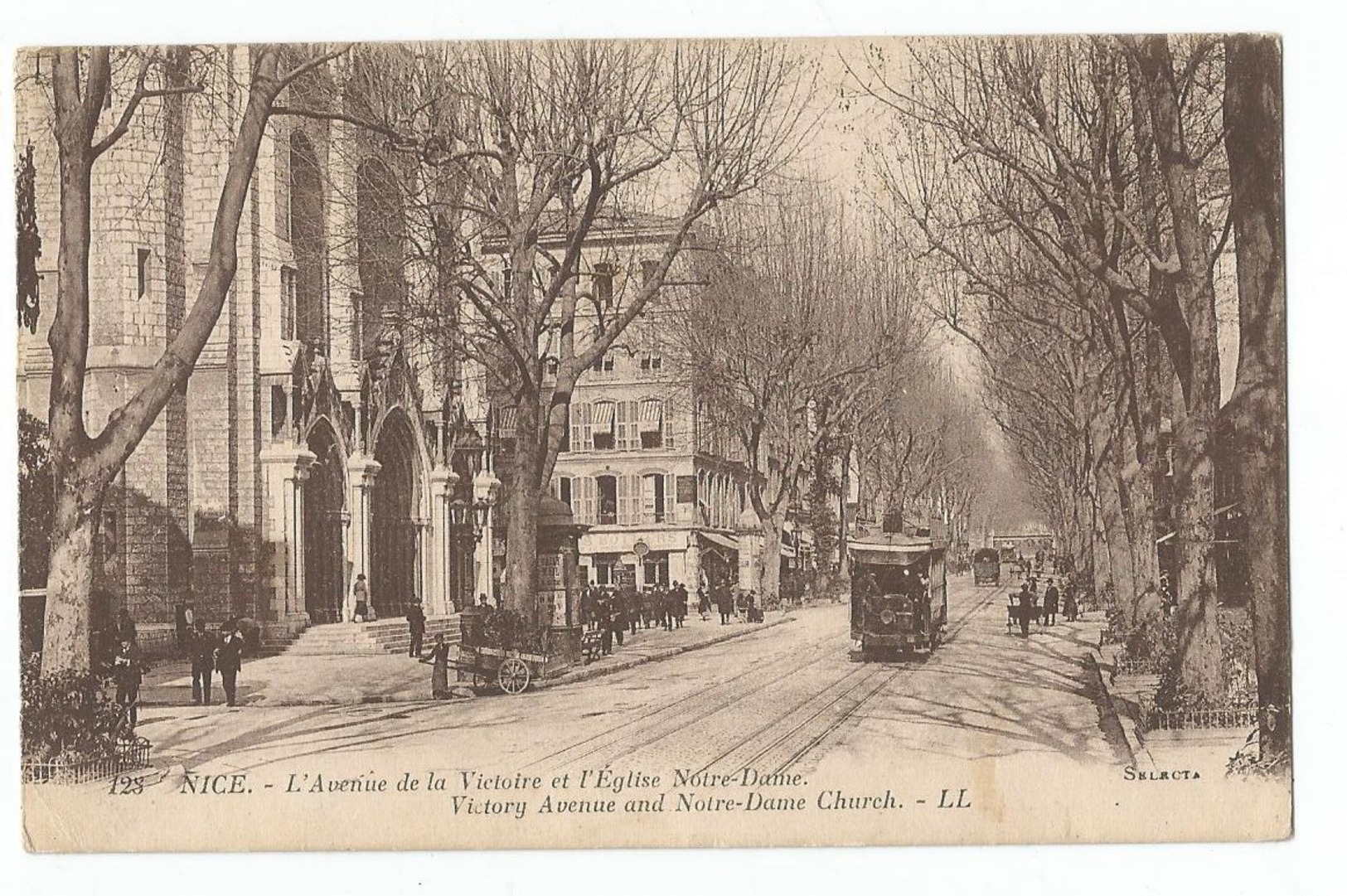 Nice L'Avenue De La Victoire Et L'Eglise Notre Dame - Sonstige & Ohne Zuordnung