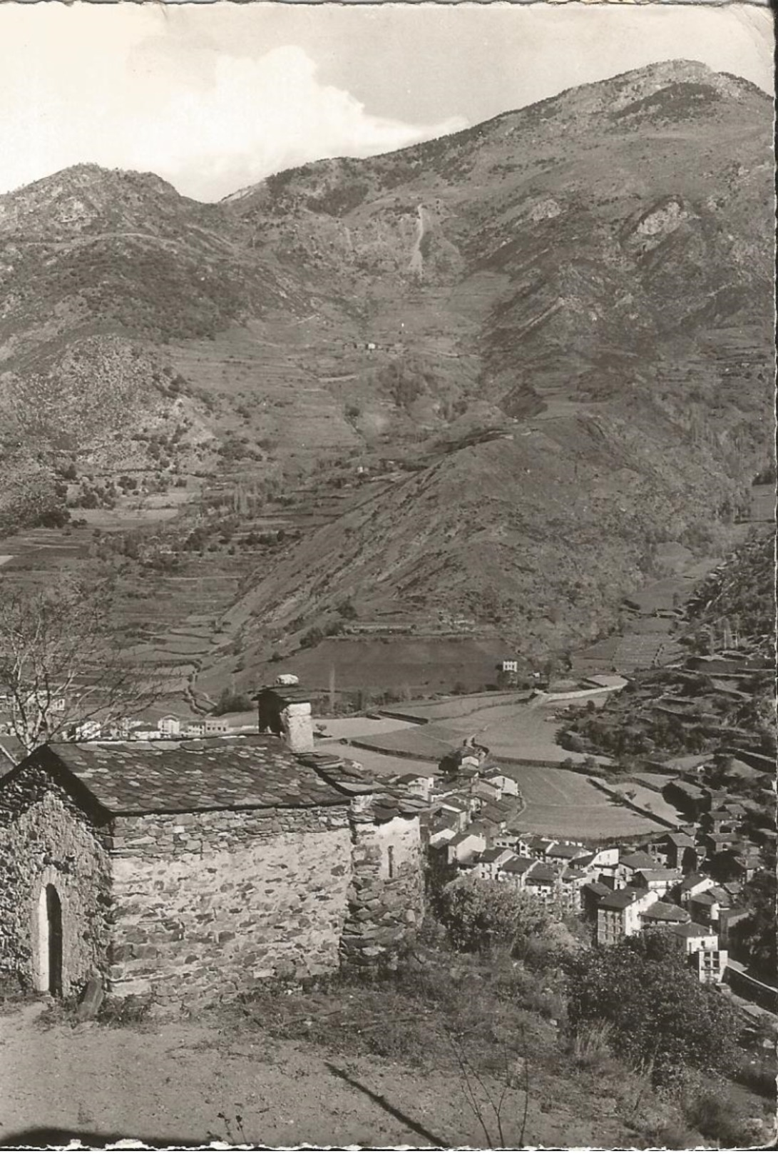 CP - VALLS D'ANDORRA - CAPELLA D'EL PUY DENOMINAT CAPELLA DE CHARLES MAGNO- TIMBRE ANDORRA - 90 C OBLIT. 31 JU. 1958? - Andorra