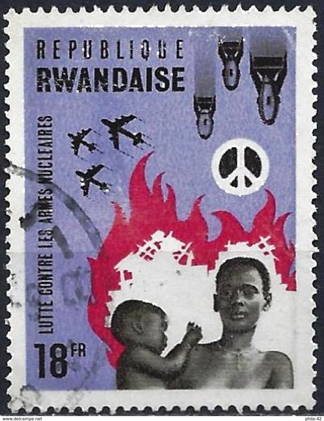 Rwanda 1966 - Fight Against Nuclear Arms ( Mi 182 - YT 172 ) - Oblitérés