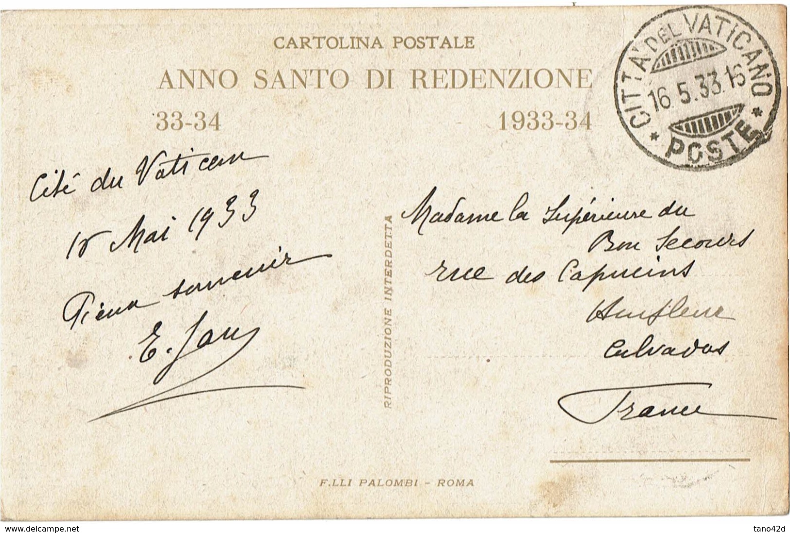 LCTN47/4- VATICAN ANNO SANTO 1933 - Lettres & Documents