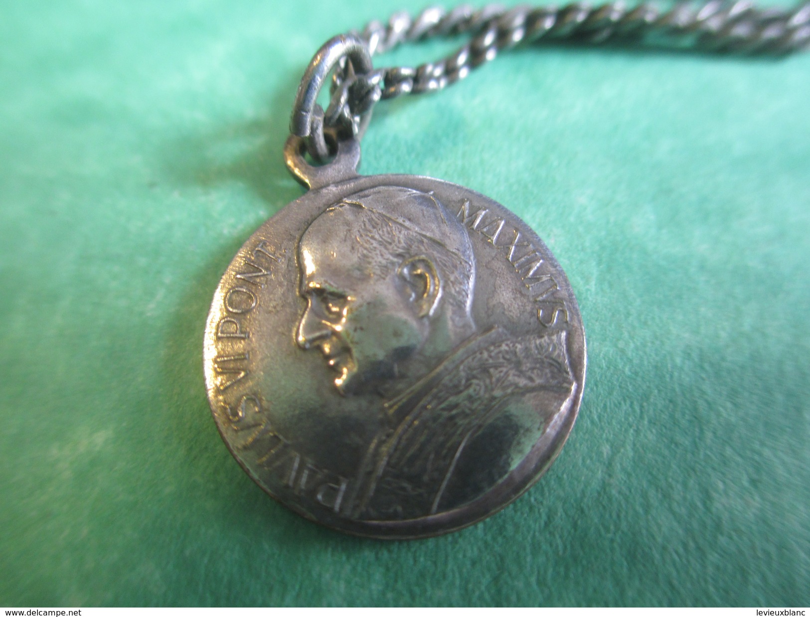 Médaille Religieuse Ancienne/+ Chainette/ Paul VI/ Pape / St Pierre De Rome/1963-1978      CAN348 - Religion &  Esoterik