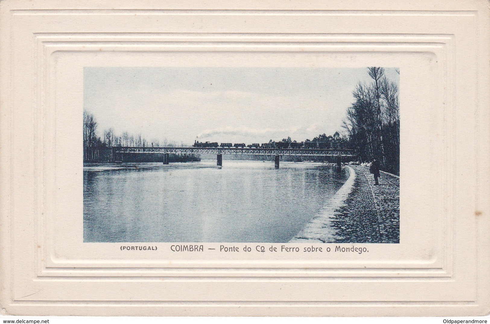 POSTCARD PORTUGAL - COIMBRA - RAILROAD BRIDGE ON MONDEGO RIVER - TRAIN ON BRIDGE - Coimbra