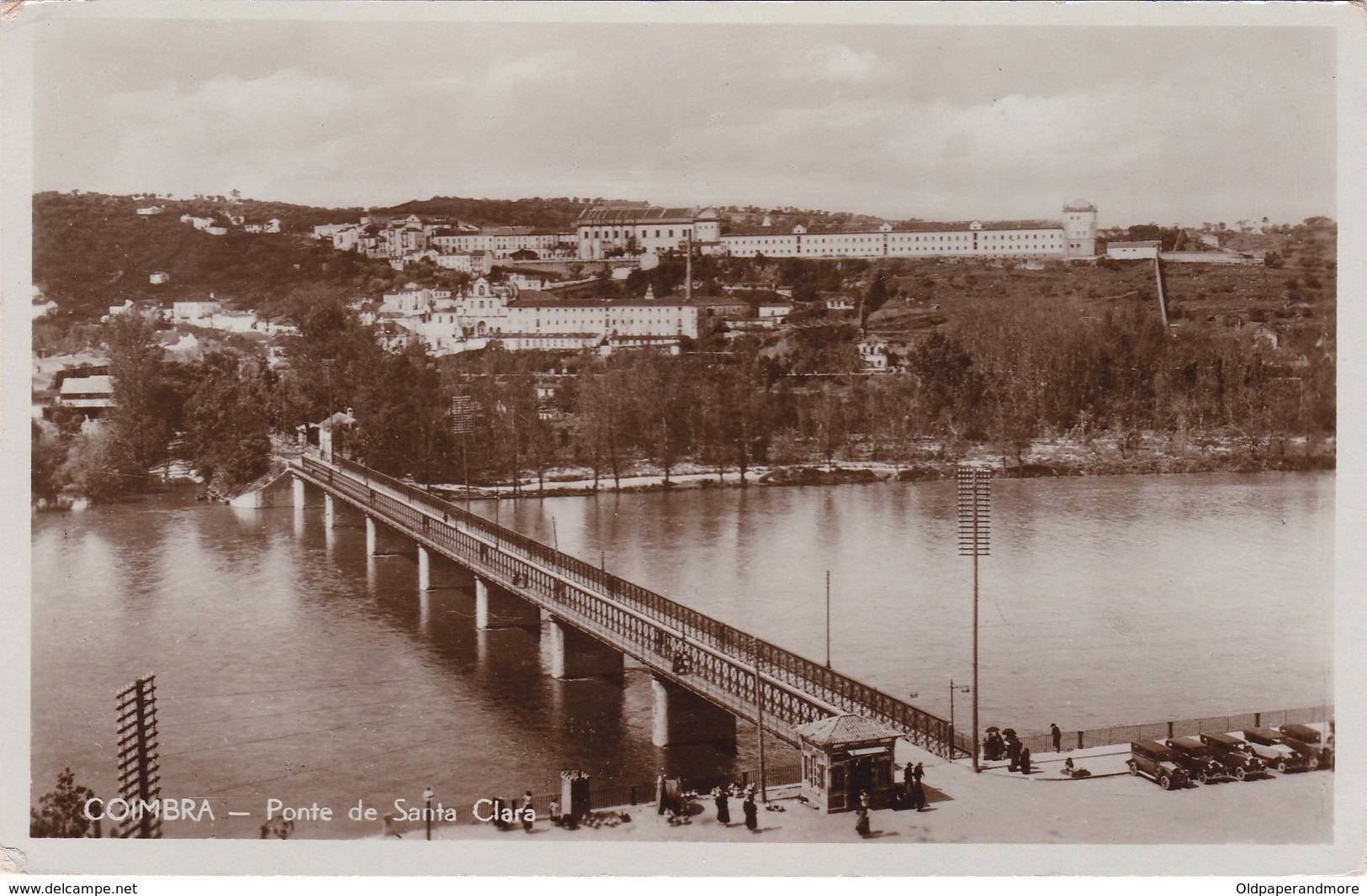POSTCARD PORTUGAL - COIMBRA - PONTE DE SANTA CLARA - BRIDGE ON MONDEGO RIVER - OLD CARS - Coimbra