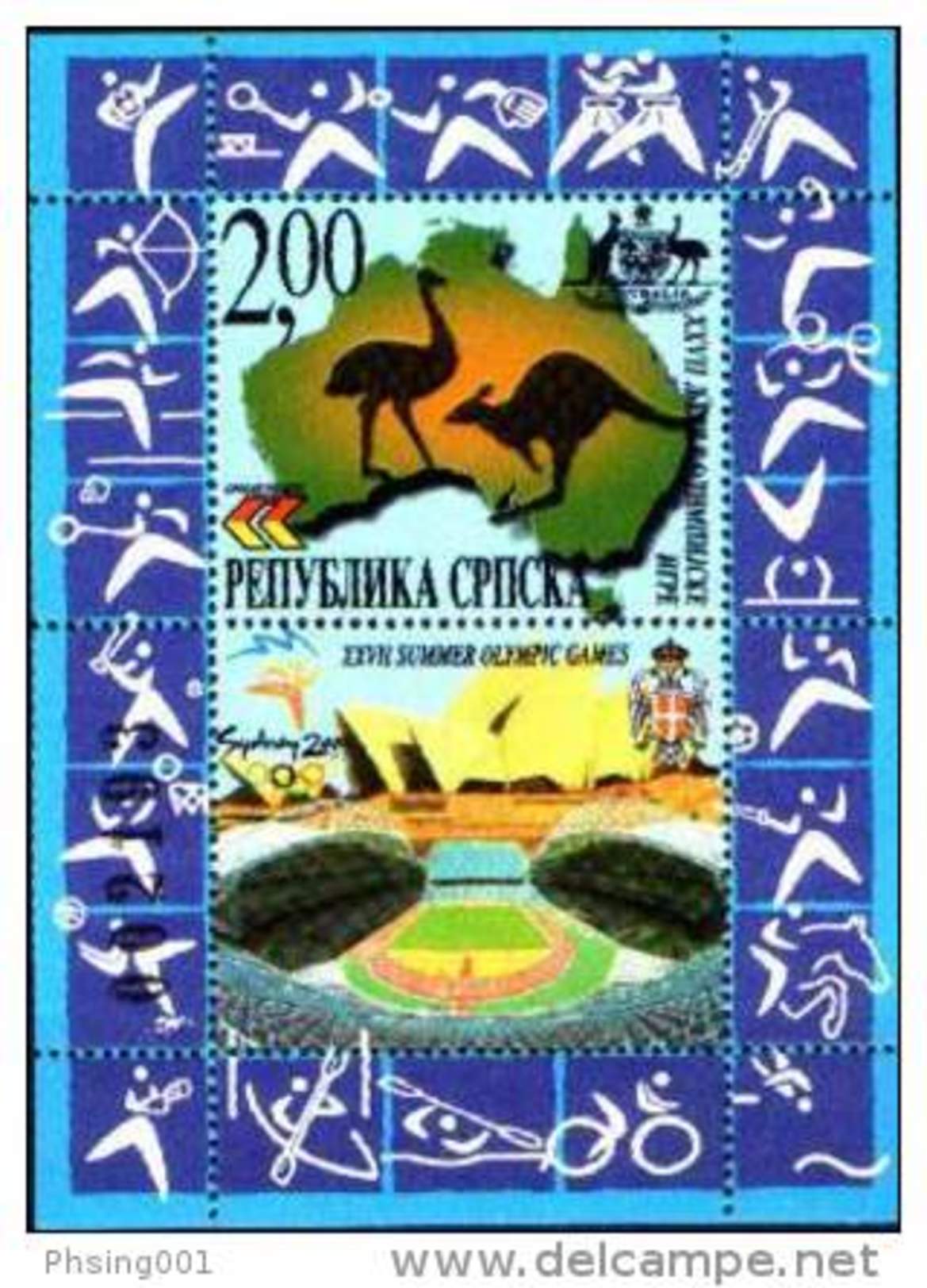 Bosnia Serbia 2000 Summer Olympic Games Sydney, Australia, Block, Souvenir Sheet MNH - Summer 2000: Sydney